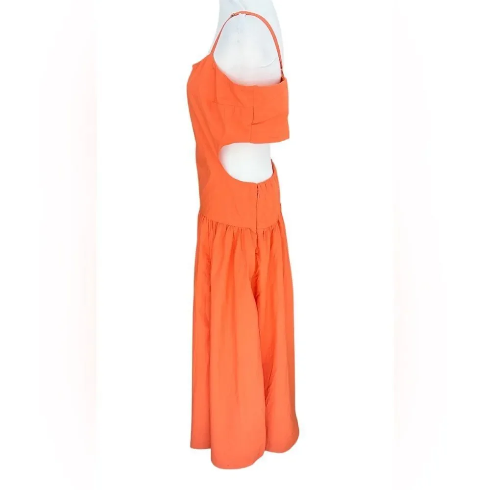 New with tag Abercrombie & Fitch orange drop waist cutout maxi dress size XLT.